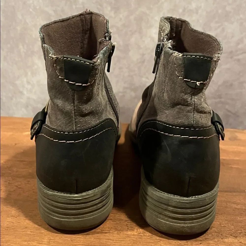 Earth Origins Phoenix Two-Tone Ankle Boots in Brown and Gray size 8.5 - Picture 4 of 7